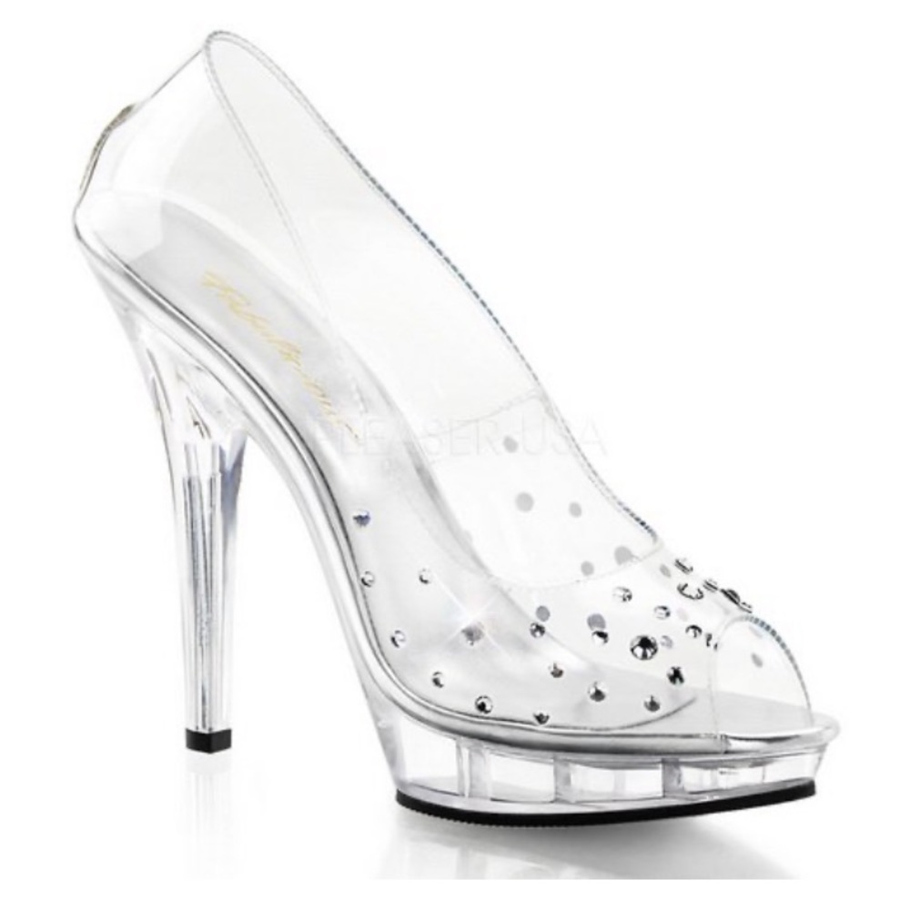 FABULICIOUS LIP-182 - 5" Heel, 3/4" PF PEEP TOE PUMP CLR (8)